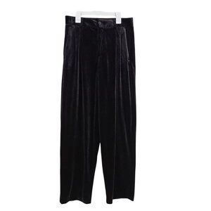 Zara Pants Velvet Wide-Leg Trousers With Side & Back Pockets Size S Purple women